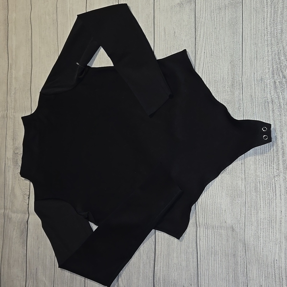 Good American Women's Scuba Funnel Neck Thong Bodysuit Black Size XL NWOT